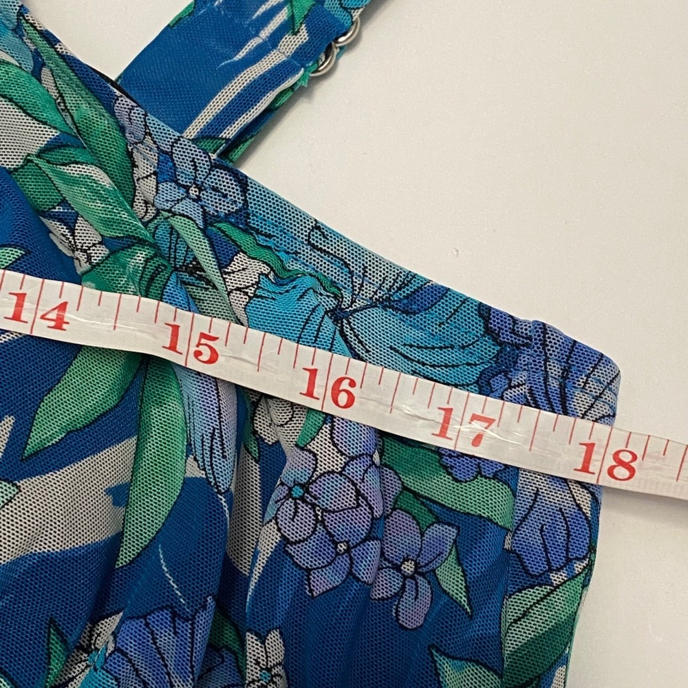 Tropical Floral Tankini Swim Top Womens 16 Padded Vacation Beach Cruise Resort - Picture 6 of 9